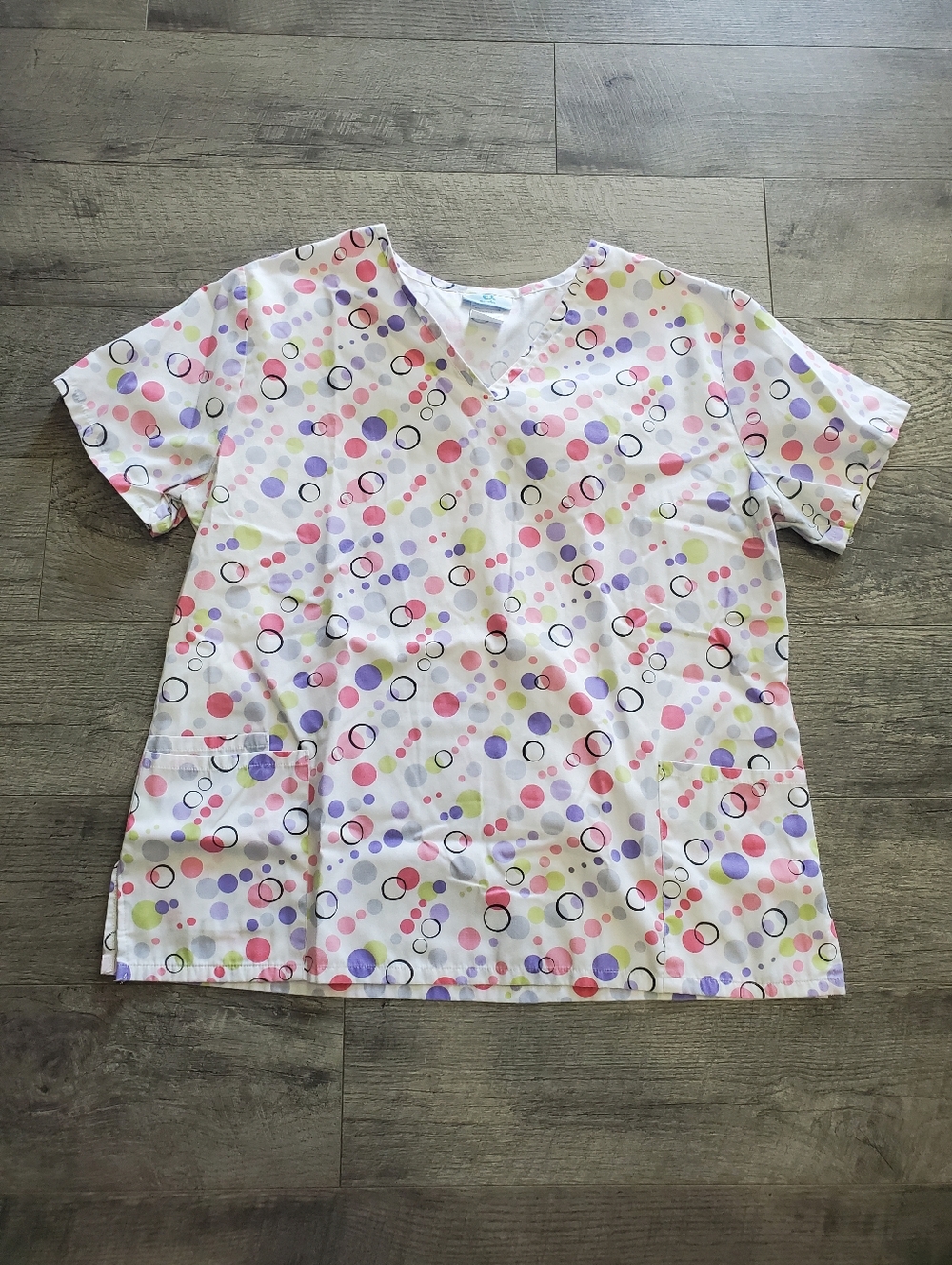 White Poka Dot Sb Scrub Top